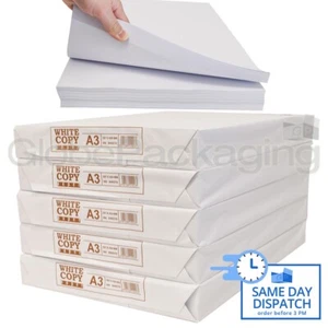 1 REAM (500 FOGLI) DI CARTA FOTOCOPIATRICE STAMPANTE A3 BIANCA 80gsm STAMPA ARTE DISEGNO ECC - Foto 1 di 6