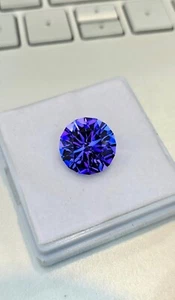 Certified Natural Ceylon Purple Blue Sapphire 11.25 Ct Loose Round Gemstone Cut - Picture 1 of 5