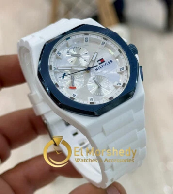 Tommy Hilfiger Men's Analogue Quartz Watch with Silicone Strap , White 2025 - Image 1 of 4