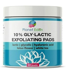 Almohadillas exfoliantes de piel 10 % de ácido glicólico y láctico glicólico láctico 60 unidades - Imagen 1 de 3