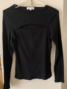 Witchery Rib Cut out Long Sleeve T-Shirt L - Picture 1 of 1