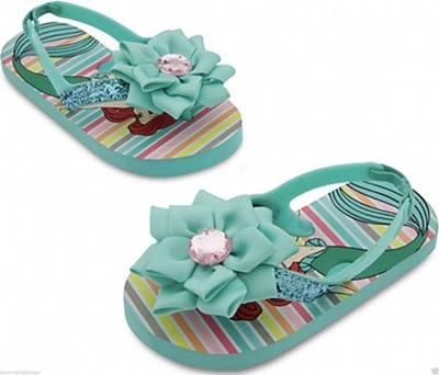 Disney Store Princess Ariel Flip Flops Sandals Shoes Girl The Little Mermaid NEW - Image 1 of 2