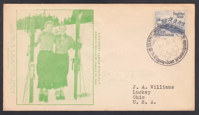 Germany 1936 Olympics Women Skiing Special Cancel on Postal Cover - Image 1 of 2