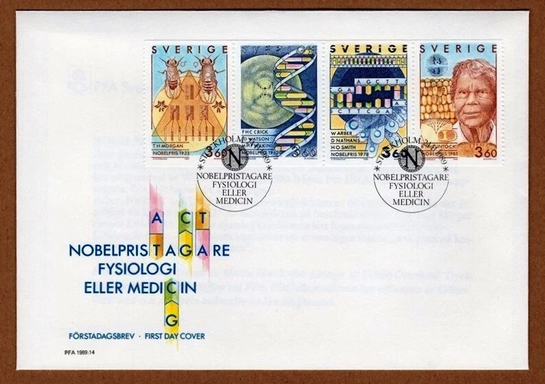 Sweden 1989 nobel prize FDC - face value price !!! - Image 1 of 1