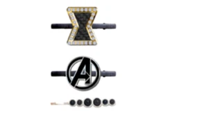 BLACK WIDOW HAARSPANGE SET - Avengers Marvel Film Black Widow Logo Haarspange Set - Bild 1 von 1