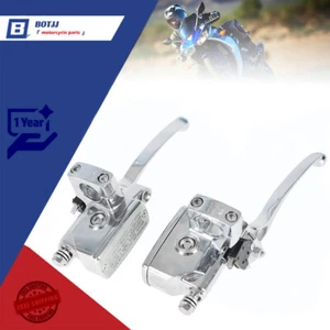 1"Motorcycle Handlebar Hydraulic Brake & Clutch Master Cylinder Left & Right Set - Picture 1 of 11
