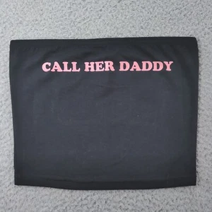 Barstool Sports Tube Top Women Small Black Pink Call Her Daddy Logo Blueprint LA - Picture 1 of 7