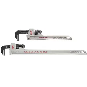 10 In. Long and 14 In. Aluminum Pipe Wrench with Power Length Handle (2-Piece) - Picture 1 of 12