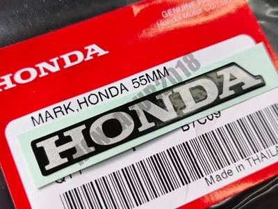 PARA HONDA TEXTO PEGATINA LOGO CALCOMANÍA EMBLEMA TANQUE COMBUSTIBLE CARENADO PLATA-NEGRO 55 mm 1x Foto 1 de 4