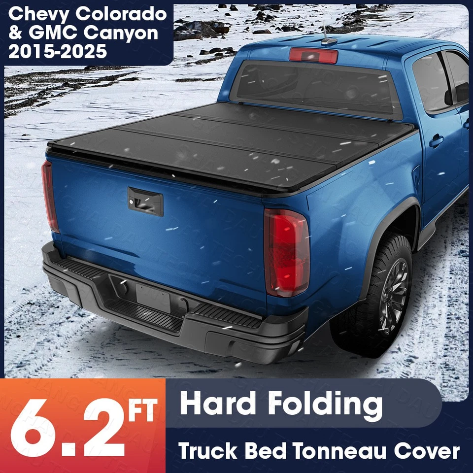 Cubierta rígida de 6,2 pies triple pliegue para camioneta Chevy Colorado GMC Canyon 2015-2025 Foto 1 de 4