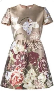 Mini Vestido Valentino Garavani 'Kimono 1997' en Seda Jacquard Dorado Talla IT 42 - Imagen 1 de 7