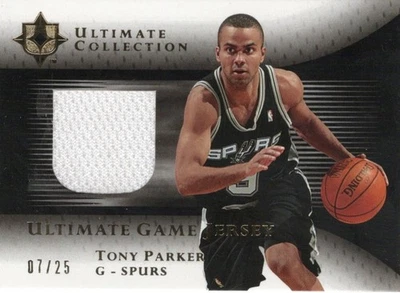 Tony Parker Spurs 2005-06 Ultimate Collection Jersey Card 07/25 Bx10 - Image 1 of 2