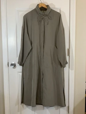 JNY- Women's TrenchCoat Sz S Green/Gray Water Resistant Zip & hook& Loop Close - Image 1 of 4