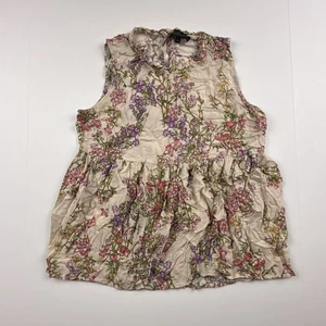 Rachel Zoe Tanktop Damen Medium hellbraun Blumen ärmellos Schlüsselloch Rückenausschnitt - Bild 1 von 6