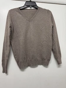 Brauner Herrenpullover mit V-Ausschnitt Sweater Herren klein weich Herbst Winter Sweater - Bild 1 von 4