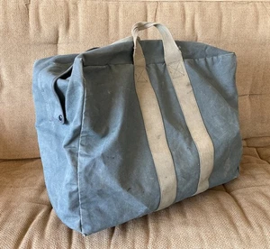 USAF Vintage Distressed Duffel Flyers Kit Bag Aviator Pilot Cotton Canvas - Picture 1 of 8