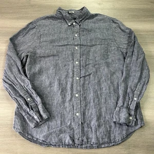 Reyn Spooner Shirt Mens XL Blue 100% Linen Button Down Tailored Long Sleeve - Picture 1 of 10