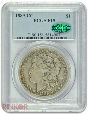 1889-CC $1 Morgan Dollar PCGS F-15 CAC - Image 1 of 3