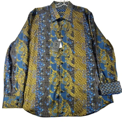 Camisa Robert Graham Edición Limitada Para Hombre 3XL Regal Dreams Seda Cristal Botones Foto 1 de 4