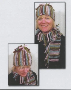 Knitwhits Knitting Pattern - Izzy Hat & Scarf - Easy Knit for Baby, Child, Adult - Picture 1 of 2