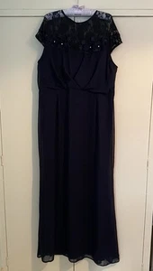 Navy Floor Length Prom Dress - Picture 1 of 9