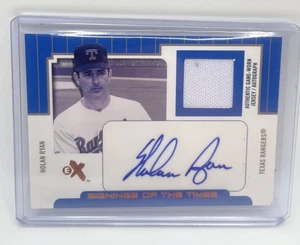 NOLAN RYAN 2004 FLEER EX SIGNINGS OF THE TIMES AUTO JERSEY RELIC #69/99 HOF - Picture 1 of 2