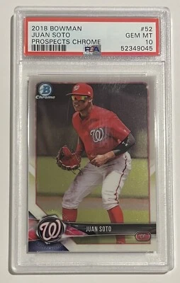2018 Bowman Chrome Juan Soto Prospects Chrome # 52 PSA 10 Lot of 2 YANKEES - Image 1 of 4
