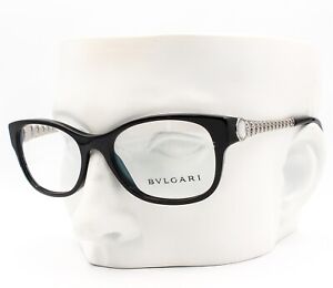 Bvlgari 4081H 891 Eyeglasses Glasses Polished Black & Silver 51-17-135