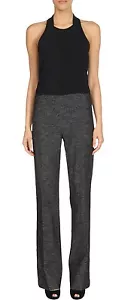 STELLA MCCARTNEY Negro Gris Metálico Tweed Corredor Espalda Vestido Mono 42 6 8 - Imagen 1 de 2