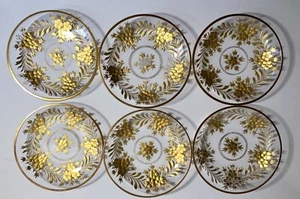 Antike Moser Obstschalen Glas graviert & gold vergoldet floral - 6 - Bild 1 von 12