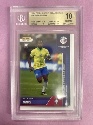 2024 Panini Instant Copa America ENDRICK #36 RC Rookie /1394 BGS 10 PRISTINE BX9 - Image 1 of 3