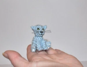 Miniature Crochet Cat Handmade Kitty Crochet Cat Lovers Gift - Picture 1 of 4