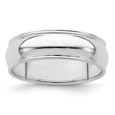 Sterling Silver 6mm Half Round Milgrain Band Ring - Image 1 of 4