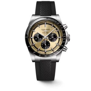 Longines Conquest Automatik Chrono 42mm Gold Dial Rubber Band Uhr L38354329 - Bild 1 von 1