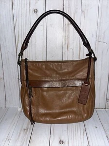 FOSSIL  Brown Leather  Shoulder Bag Purse Medium Sized - Picture 1 of 9