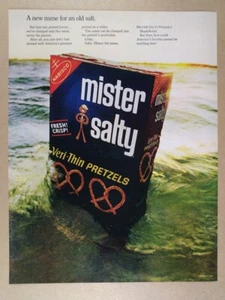 Nabisco Mister Salty Pretzels 1968 anuncio impreso vintage - Imagen 1 de 1