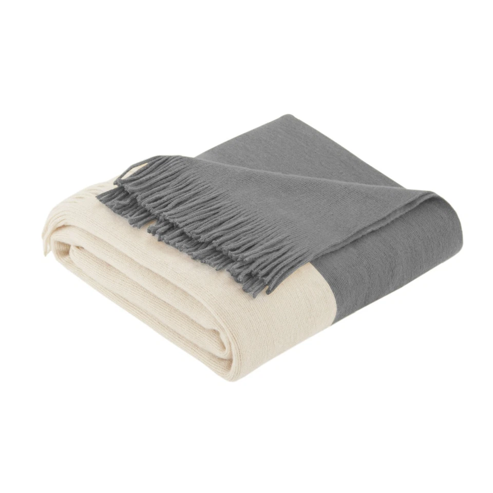 Ink Ivy Stockholm Color Block Faux Cashmere Throw Grey 50x60