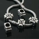 10 pièces perles espaceur design croix tibétain couleur argent 2 côtés l0135 