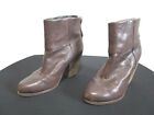 Rag & Bone Newbury Brown Leather Wood Heel Ankle Boots Women 36.5 Eu/6.5 Us