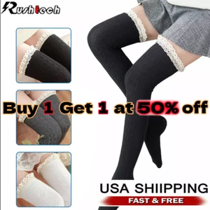 Neu Mädchen Damen Frauen Overknee Socken Lange Strümpfe Warm US - Bild 1 von 22