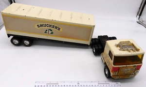 Vintage Smuckers Nylint Metal Cadet GMC Wheeler Semi Truck & Trailer Strawberry - Picture 1 of 10
