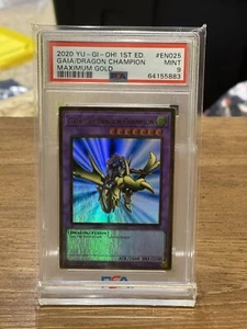 PSA 9 Mint MAGO-EN025 GAIA THE DRAGON CHAMPION Premium Gold Rare MAXIMUM GOLD - Picture 1 of 2