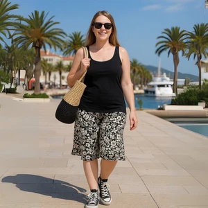 ROCKTHOSECURVES MUJER CULOTTES DAMAS NEGRO BEIGE FLORES CULOTTES TALLA GRANDE SHO - Imagen 1 de 4