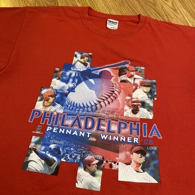 VINTAGE PHILADELPHIA PHILLIES SHIRT 2008 WORLD SERIES CHAMPIONS SIZE L - Image 1 of 4
