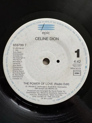 Celine Dion - The Power Of Love / No Living Without -   7" vinyl - Image 1 of 4