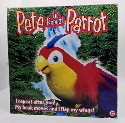NIB Vintage Gemmy Industries Pete The Repeat Talking Parrot Plush Toy NEW - Image 1 of 4
