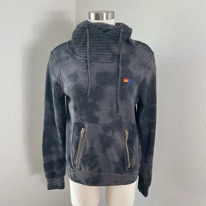 Aviator Nation Womens Small Tie Dye Ninja Hoodie Sweatshirt Zip Pocket - Picture 1 of 13