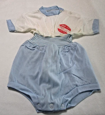 Vtg bebé niño Sunshine Kiddies Creeper, romper, elástico Gro Waist, pantalón de plástico Foto 1 de 4