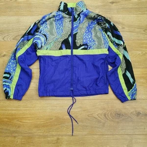 Asics Running Jacket Mens S Small Purple Vintage Track Top Windbreaker - Picture 1 of 8