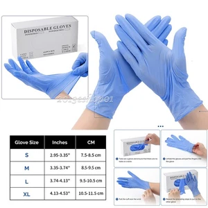 Guantes médicos de examen de nitrilo guantes desechables limpios aptos para alimentos sin polvo de látex - Imagen 1 de 39